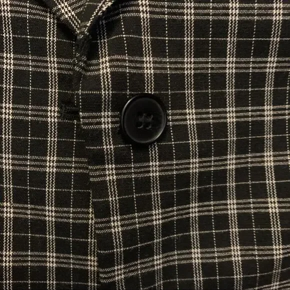 Vintage Kasper Black White Plaid Blazer 6 Petite Jacket Sport Coat Jacket Retro - Picture 2 of 6